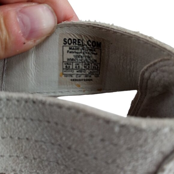 Sorel Joanie II Wedge Lace Up Leather Sandals Size 6.5 Beige Gladiator Kinetic - Picture 9 of 12
